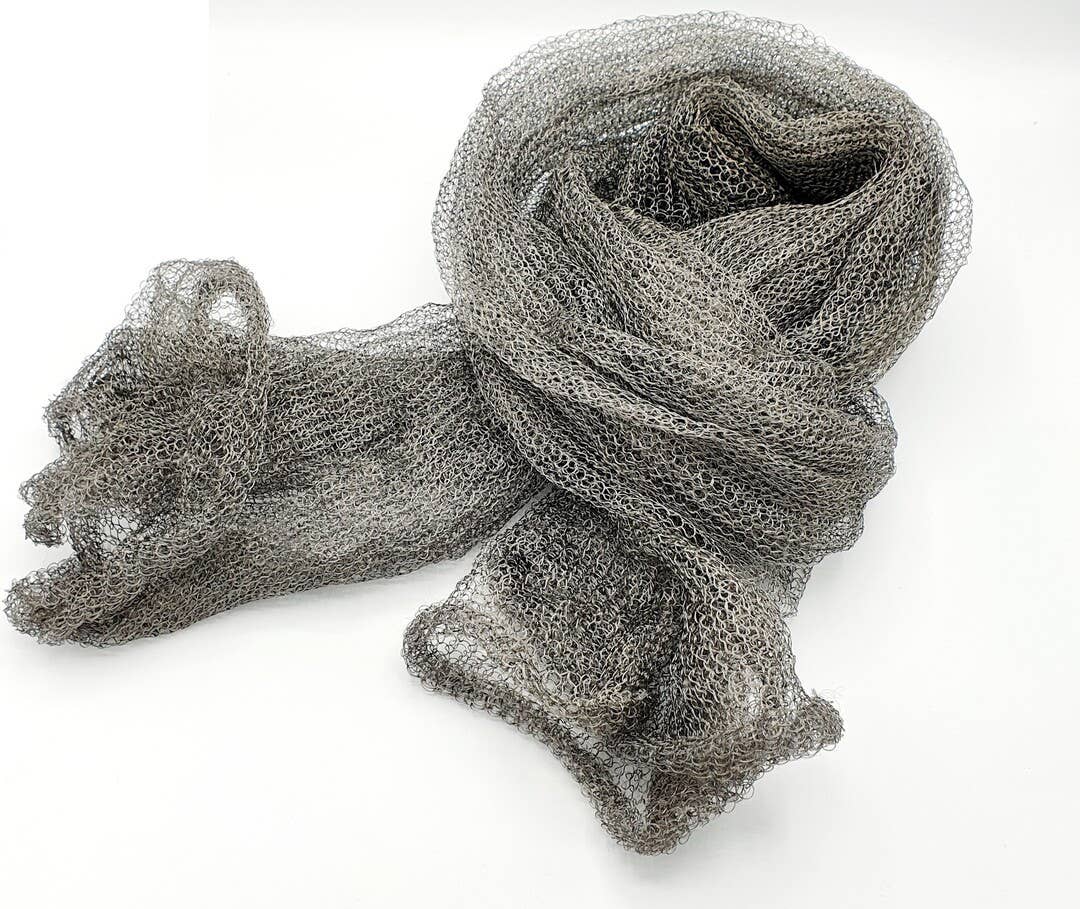 Rosalba Steel Scarf - Handmade in Italy