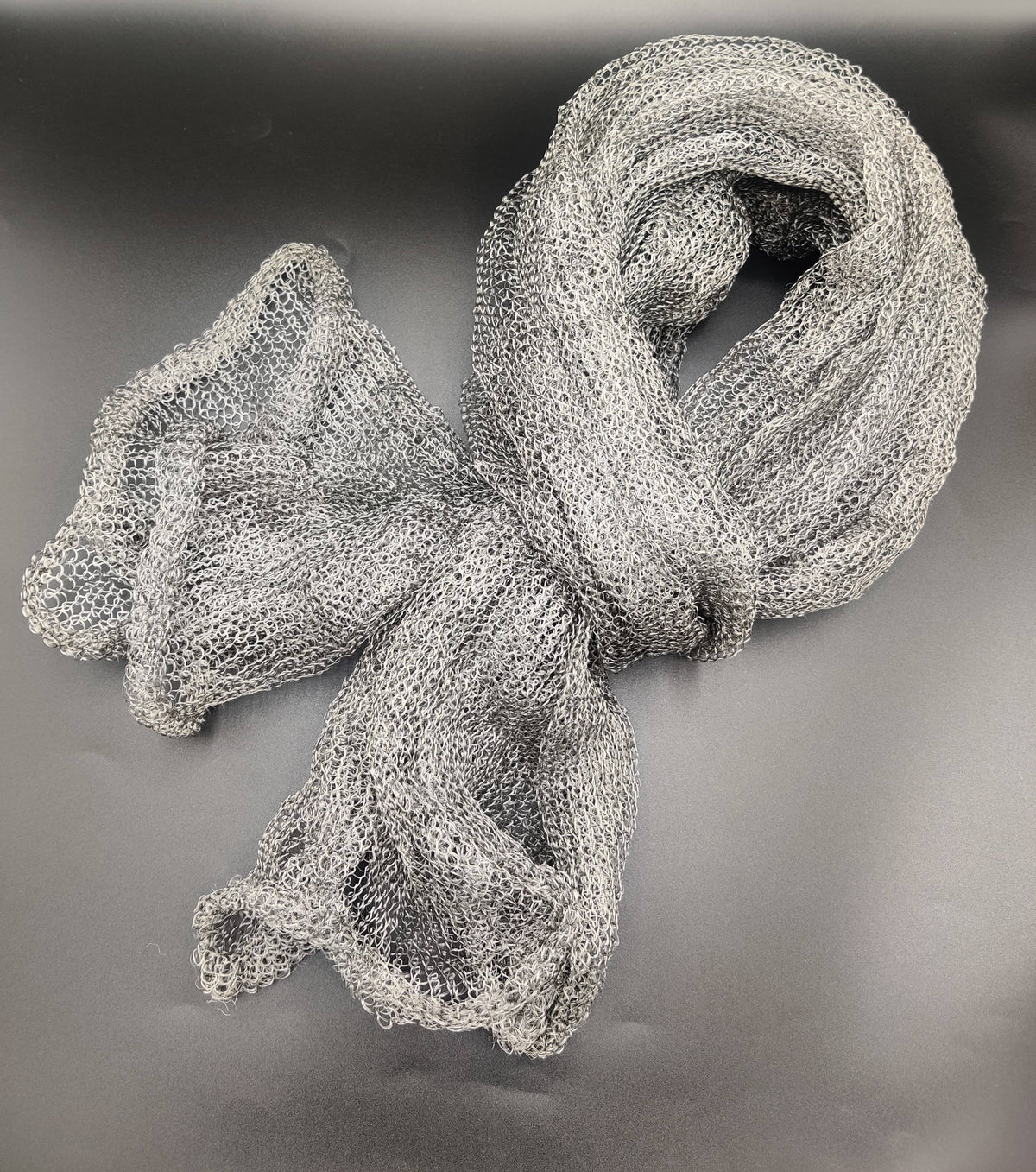 Rosalba Steel Scarf - Handmade in Italy